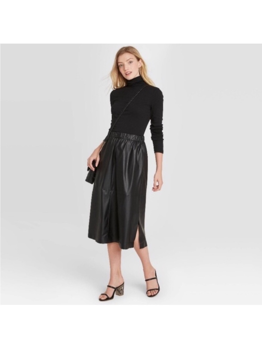 Like new, Black Faux Leather skirt